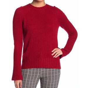 360 Cashmere High Lo Red Crew Neck Sweater XS NWOT